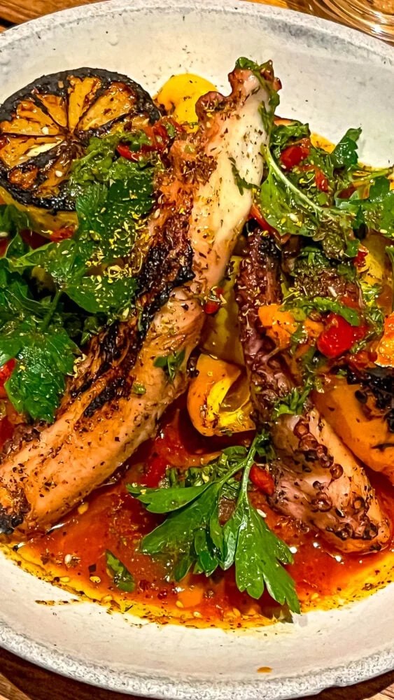 picture of braised octopus in a dish 